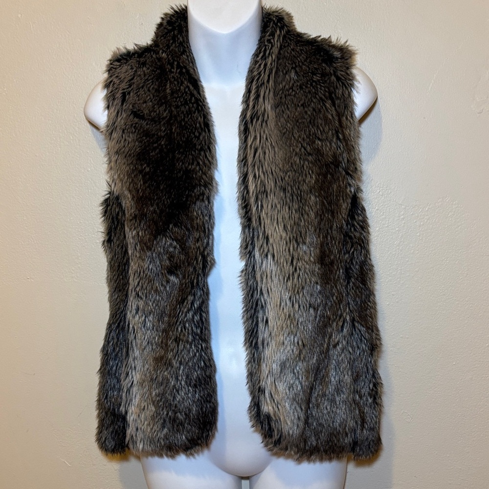 Maurices Faux Fur Brown/Gray Vest